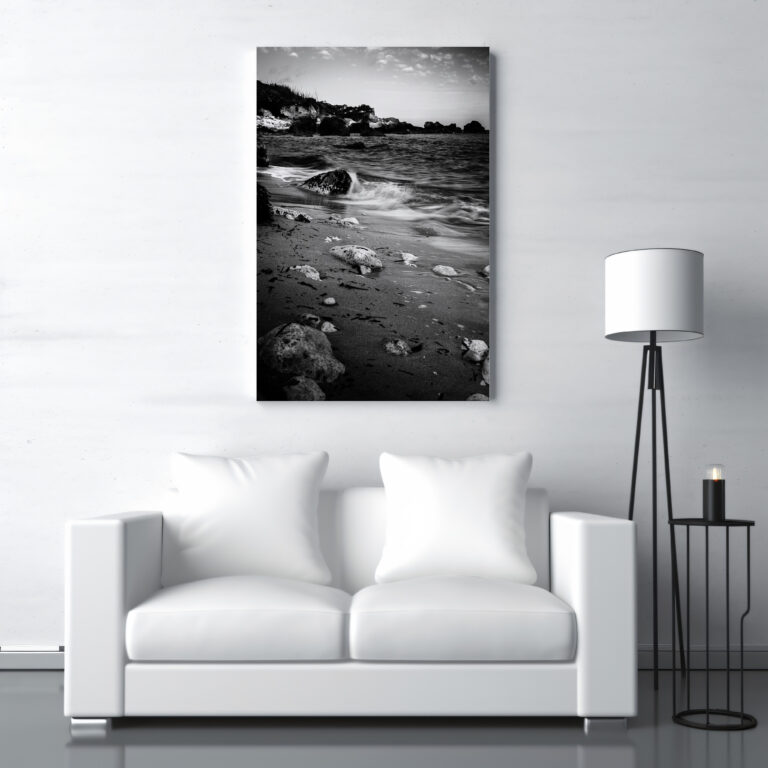 Gozo Coastal Rocks Black & White - Malta Wall Art