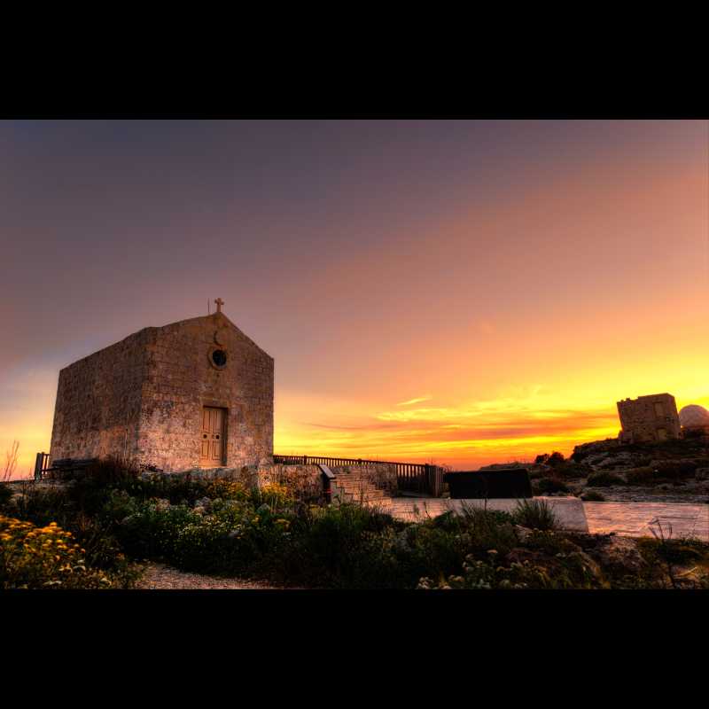 Canvas: Dingli Church at Sunset