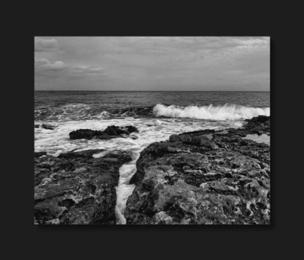 Canvas: Timeless Tranquility: Maltese Coastline in Monochrome