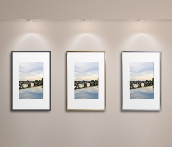 Classic Frame: Harmony at Dawn: Toulouse Arc Bridge Reflections