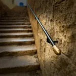 handrail on a stone stairs in a typical street in Birgu Malta