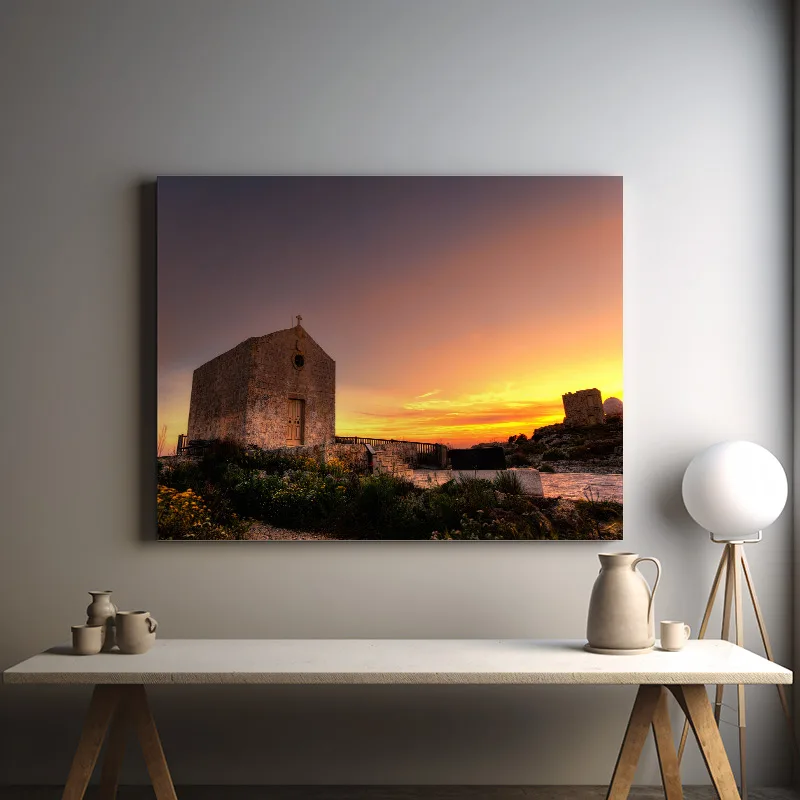 Malta Canvas Print | Dingli Church at Sunset