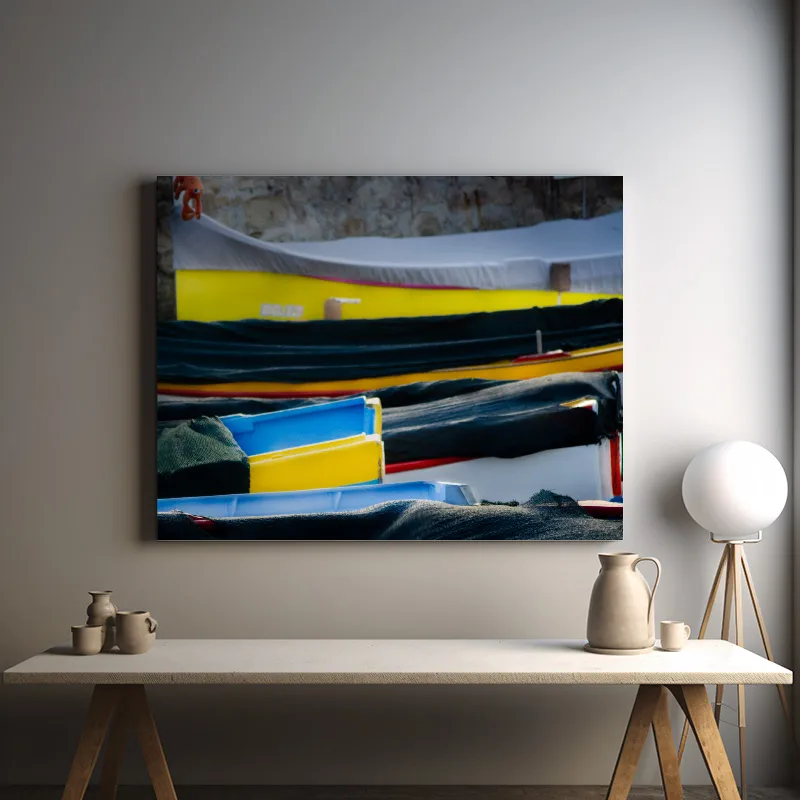 Malta Canvas Print |  Maltese Boat Blue Yellow