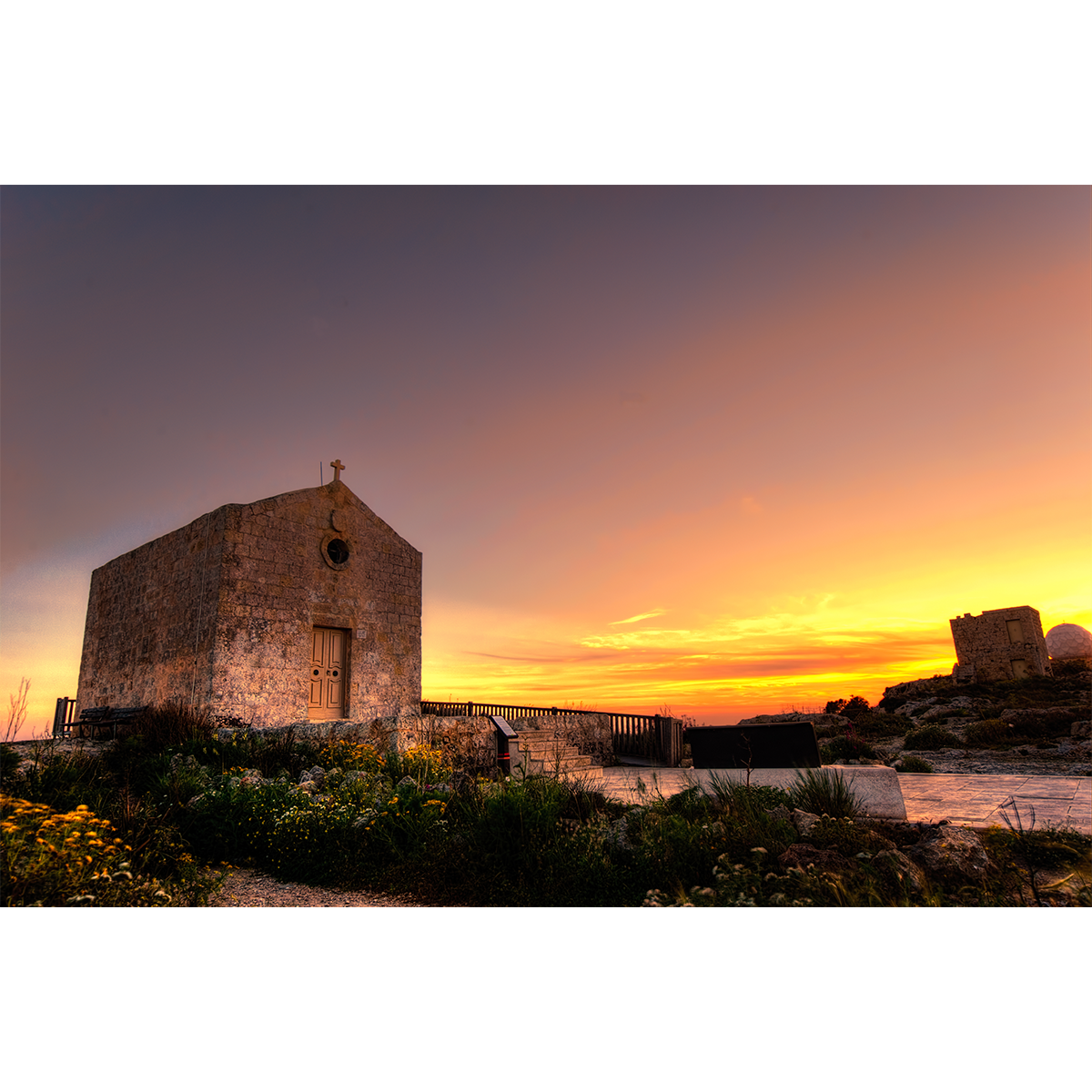 dingli church at sunset wall art Dingli Church at Sunset - Wall Art