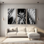 abstract structural in black and white | canvas prints (3 pieces)