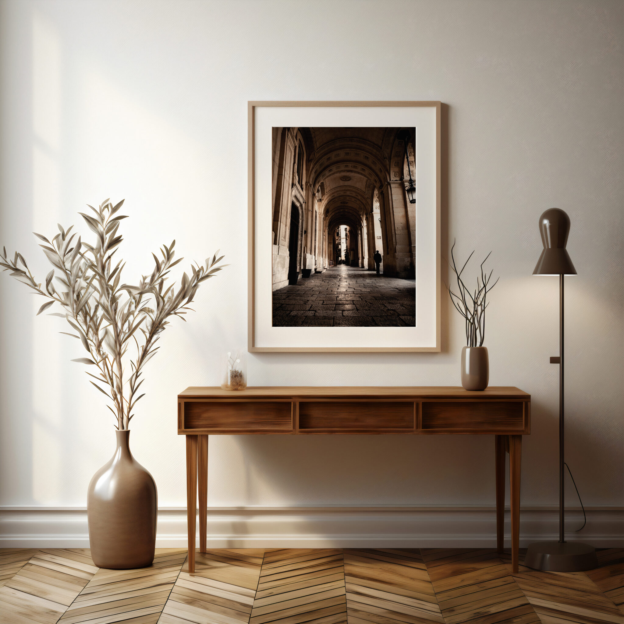 A framed image of arches passage in Valletta, reflecting the timeless charm of Valletta's historic passage