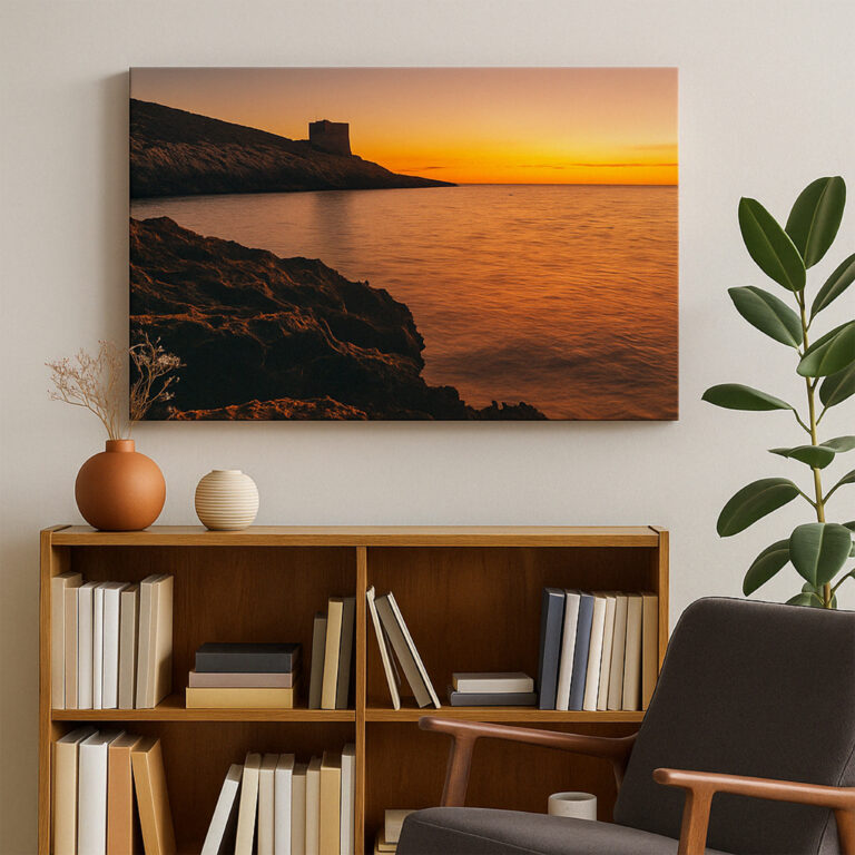 golden dusk at xlendi tower, gozo