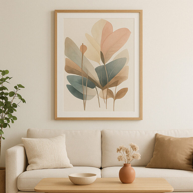 Abstract Tranquil Leaves - Wall Art