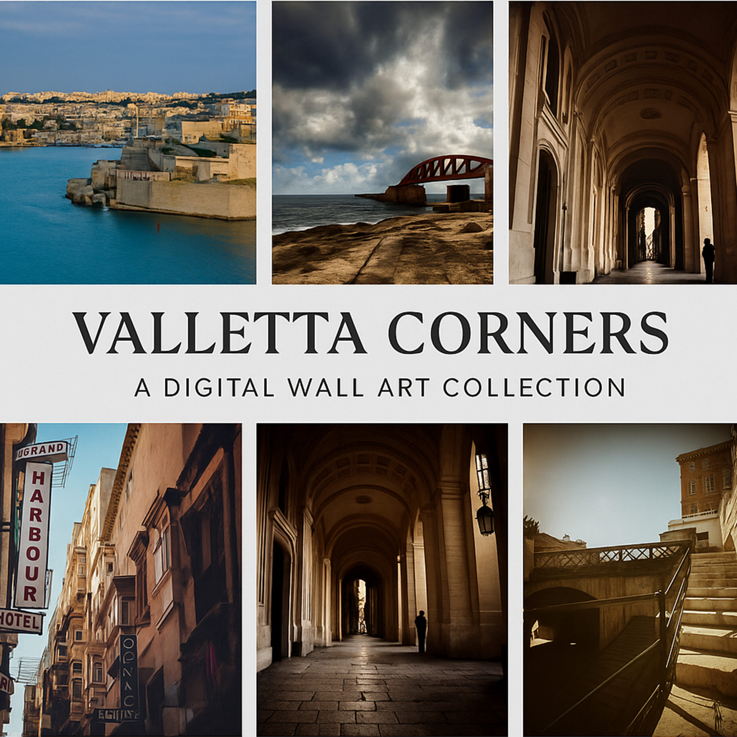Valletta Corners: A Digital Wall Art Collection - Malta Wall Art