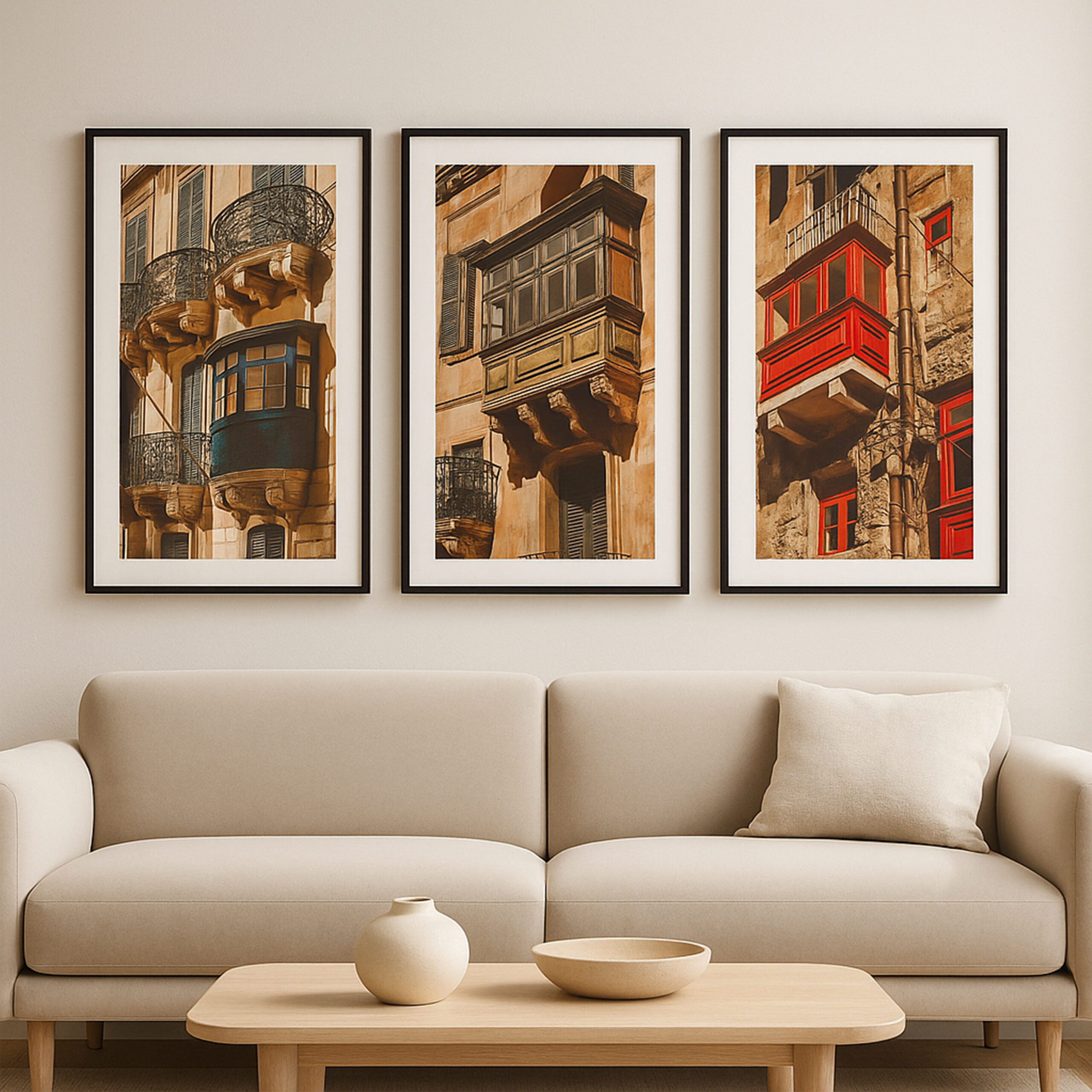 valletta balcony triptych