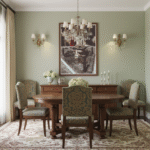 Gozo Ghasri Village Heart poster displayed in a modern living room with a green sofa, wooden floor, and a potted plant, creating a cozy and inviting atmosphere.