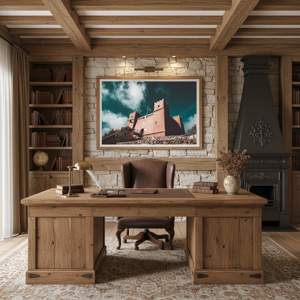 St. Agatha Red Tower Rise mockup #2 in a lifestyle setting, featuring a person holding the product in a trendy, minimalist apartment with natural light streaming through a large window, showcasing the product's modern design and functionality.