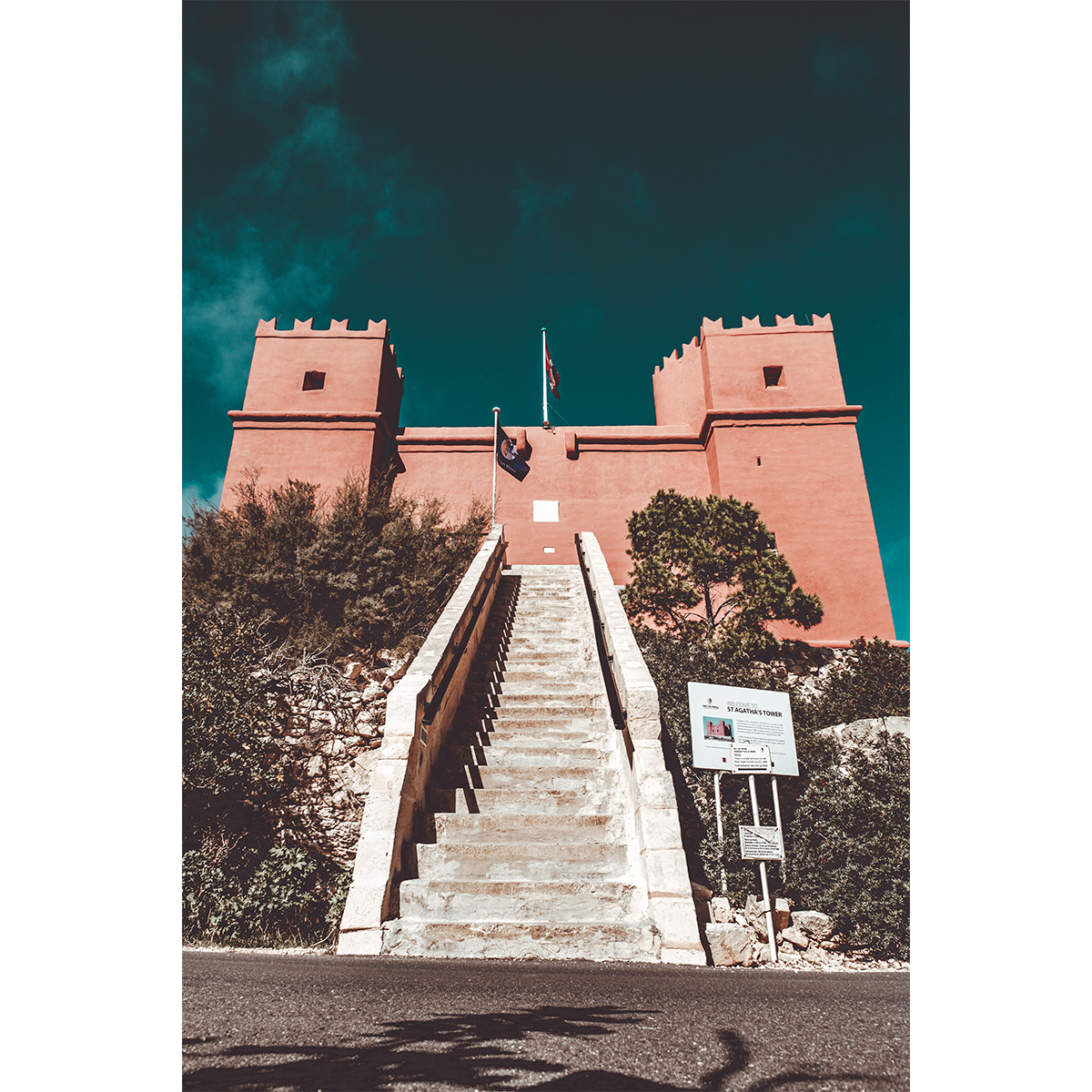 St. Agatha Red Tower Steps to History - Wall Art