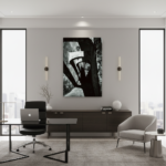 A person gazes through a limestone archway, framed by wild bushes and the ancient, weathered walls of the Citadel in Gozo, Malta, with the deep blue Mediterranean Sea visible in the distance under a clear sky.