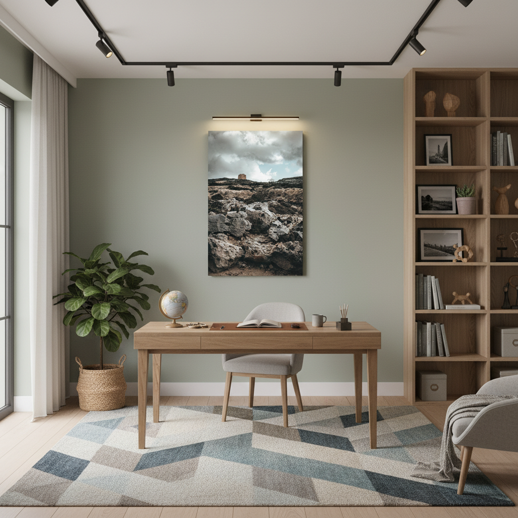 A person walks along a path leading to the Gozo Dwejra Tower, with the Mediterranean Sea visible in the background under a clear sky.