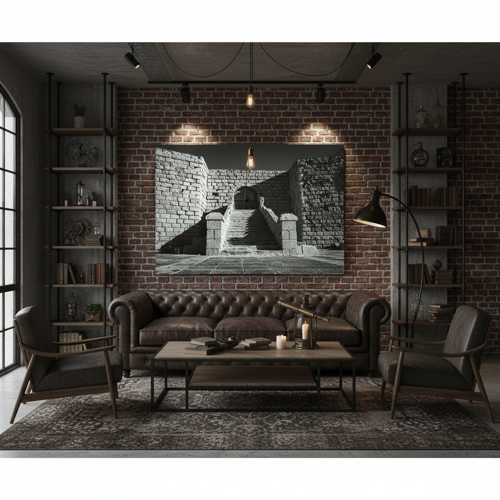 A person in a flowing white dress walks up a sun-drenched, ancient stone staircase carved into a cliffside, with the blue Mediterranean sea visible in the background.