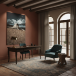 Gozo Qbajjar Qolla Bajda at dusk, with warm light illuminating the tranquil bay, traditional fishing boats gently bobbing on the water, and the Qolla Bajda Battery silhouetted against the colorful sky. The image captures a serene, picturesque Mediterranean lifestyle scene.