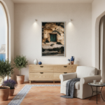 A vibrant green door with traditional Maltese architectural details, set in a rustic stone alleyway in Gozo, exuding charm and local character.