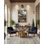 A person sits on the edge of the Dwejra Tower Rock Pools on Gozo, Malta, looking out at the calm, blue Mediterranean Sea under a clear sky. The natural rock formations and clear water highlight the serene beauty of the location, with the historic tower visible in the background.