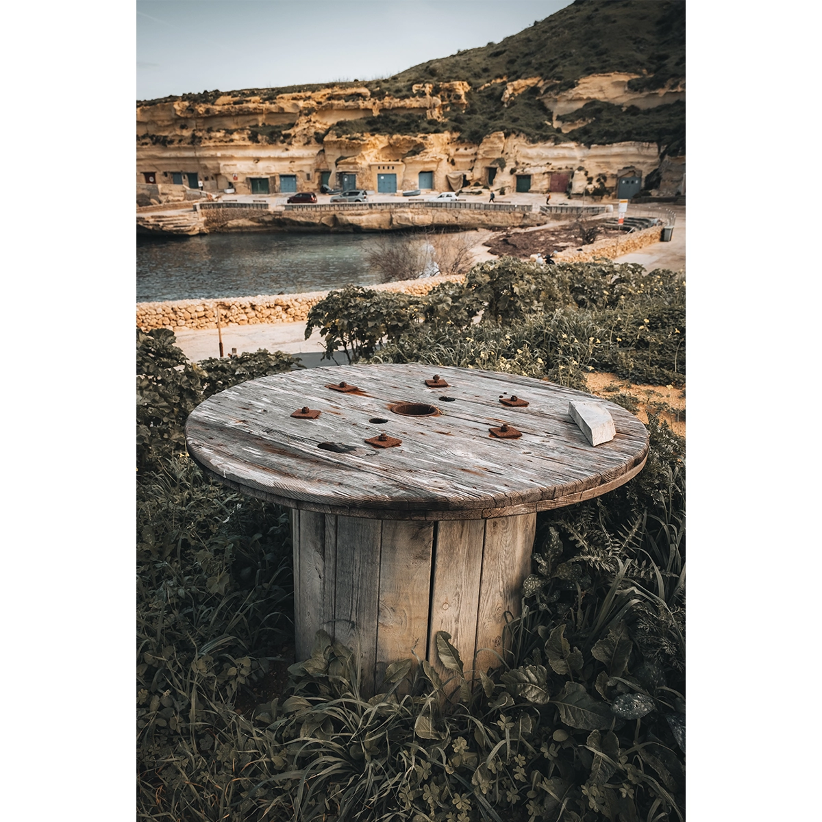 Gozo Dahlet Qorrot Wooden Spool - Malta Wall Art