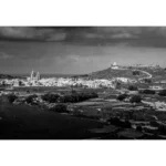 Gozo Ta Gurdan Lighthouse View - Black & White Malta Wall Art