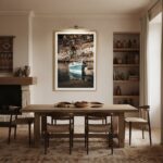 Cozy dining room with boat wall art