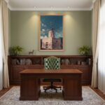 Gozo Xewkija Il-Mitħna tat-Tmien Kantunieri - Wall Art displayed in a modern living room with a beige sofa, wooden coffee table, and natural light