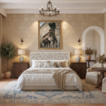 A Malta Mdina Ivy Lantern- Wall Art hung on a rustic stone wall in a cozy, sunlit living room with a person reading on a nearby sofa.