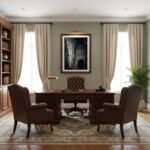 Interior shot of a modern living room with a large, framed print of the Mgarr Malta Church Arch hanging above a minimalist sofa, bathed in natural light from a nearby window.