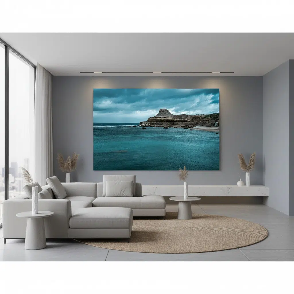 Gozo Qbajjar Qolla l-bajda is shown during blue hour with a person in the foreground observing the bay, conveying a peaceful lifestyle.