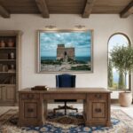 Gozo Dwejra Tower at blue hour, captured with a Canon EOS R and a 24-70mm lens, showcasing its majestic presence within the Maltese landscape, perfect for large-scale prints and digital displays.