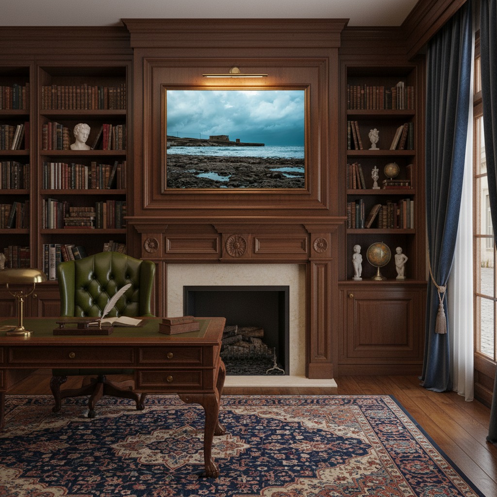 Gozo Qbajjar Battery Blue Hour mockup #4 featuring the product in a lifestyle setting, with people enjoying the blue hour at the battery.