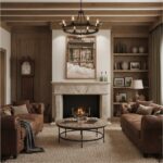 A man in a modern living room looking at a large framed print of the Valletta Malta Bridge Bar Jazz on the wall.