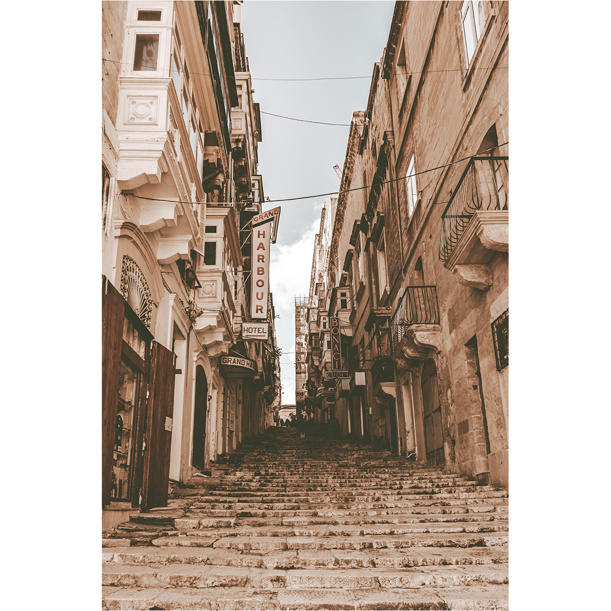 IValletta Malta Grand Harbour Hotel Steps - Wall Art