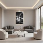 A person gazes at the Malta Marsaxlook Lighthouse at sunset, holding a print of the lighthouse in their hands, with a warm, golden light reflecting on the water.