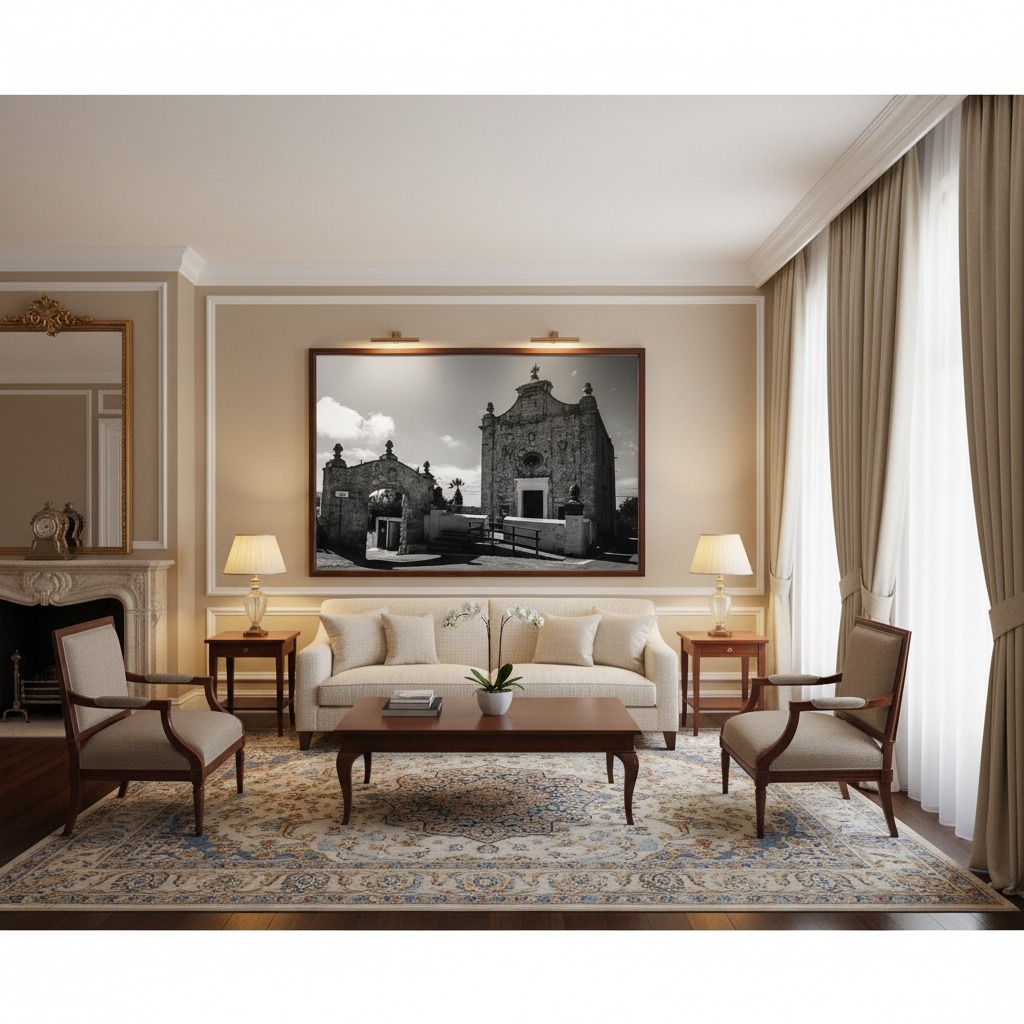 A person admiring the facade of Malta Bahrija Kuncizzjoni Church in a serene, sun-drenched lifestyle setting, with traditional Maltese architecture visible in the background and a clear blue sky overhead.