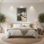 A person gazes at the historic Marsaxlokk Lighthouse in Malta, perched on a rocky coast under a clear blue sky, with traditional Maltese fishing boats ("luzzu") dotting the turquoise waters below.