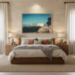 A person on a mountain bike rides through a scenic, rural landscape with rolling hills and agricultural fields under a clear sky, suggesting an active, outdoor lifestyle.