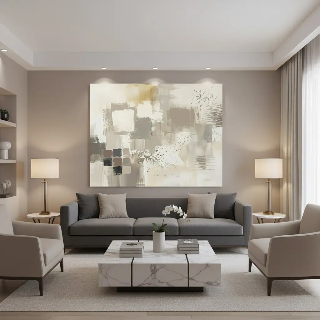 Ivory Grid 1 Abstract Wall Art