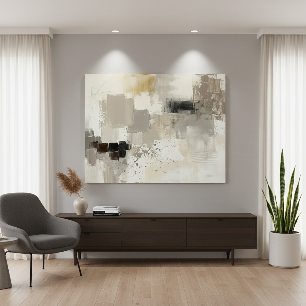 Ivory Grid 2 Abstract Wall Art