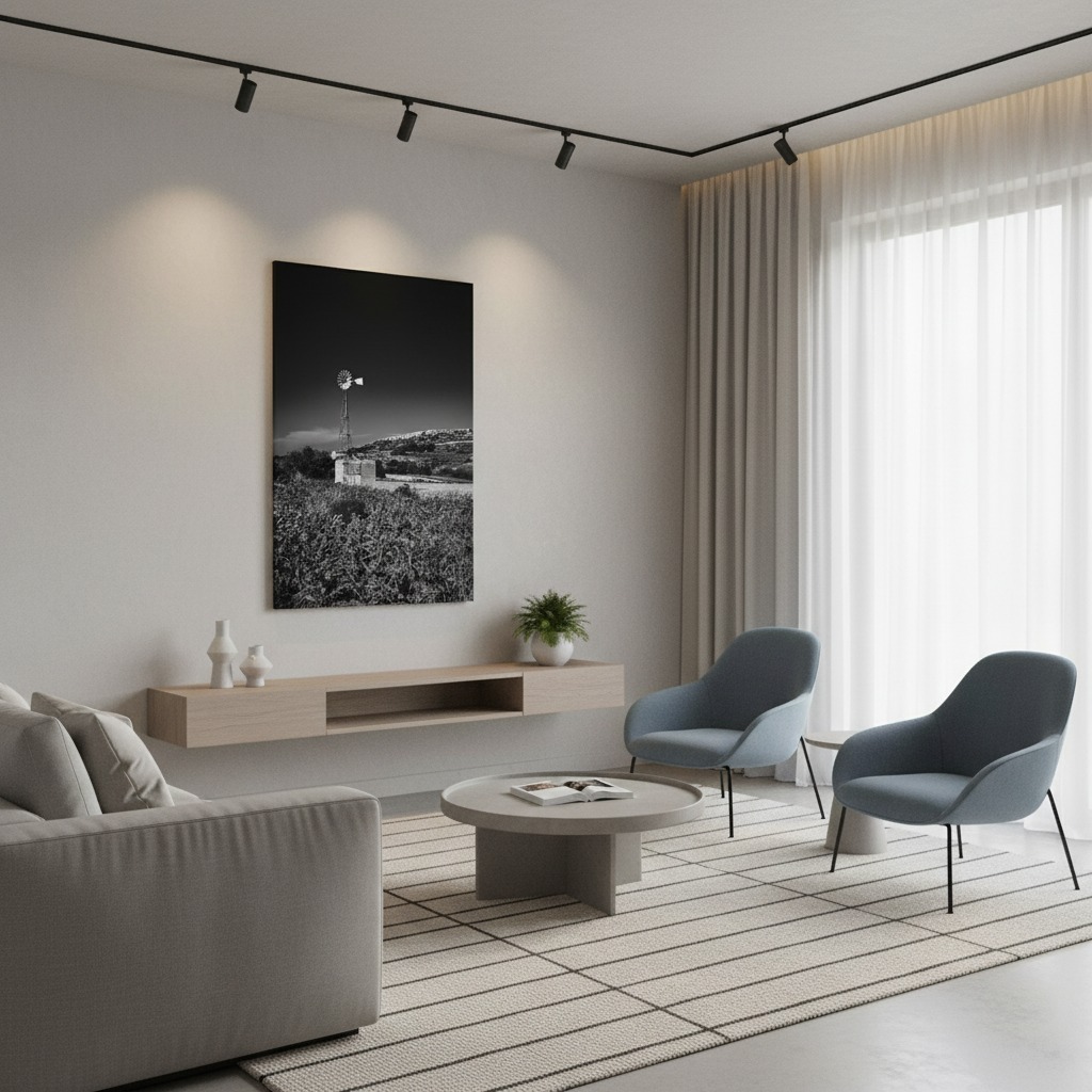 Gozo Windmill Monochrome - Wall Art
