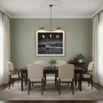 Elegant dining room with wooden table and chairs
