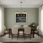 Elegant dining room with wooden table and chairs